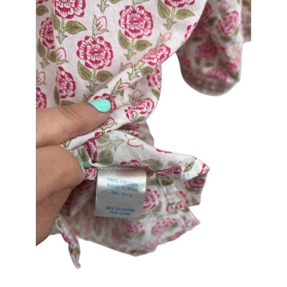 Ella Simone Floral Pajamas Set 1x Moroccan Rose Capri Women’s Cotton Pink Green - Picture 11 of 12